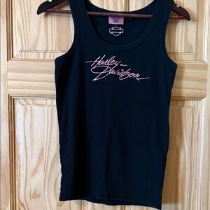 Harley-Davidson Women's Black Tank Top with Pink Logo